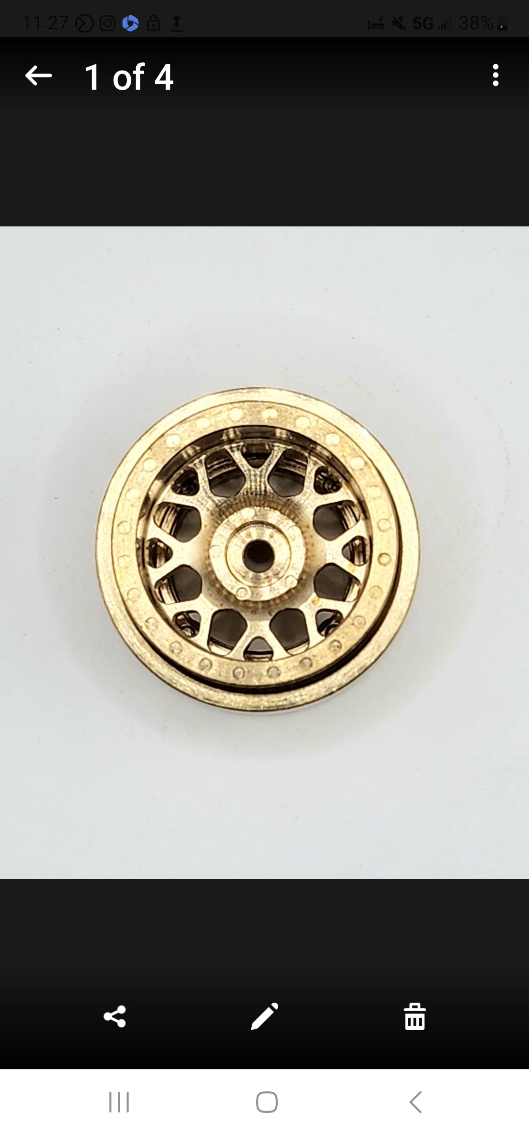 Set of 2 pbrc wheels raw brass