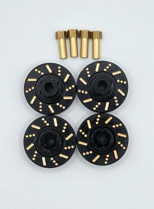 PBRC +8MM BRASS EXTENDED  WHEEL HUBS